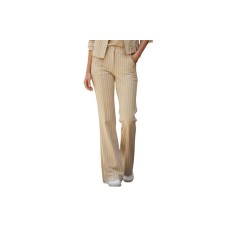 Zip73 Wide Leg Pinstripe Leather Broek 